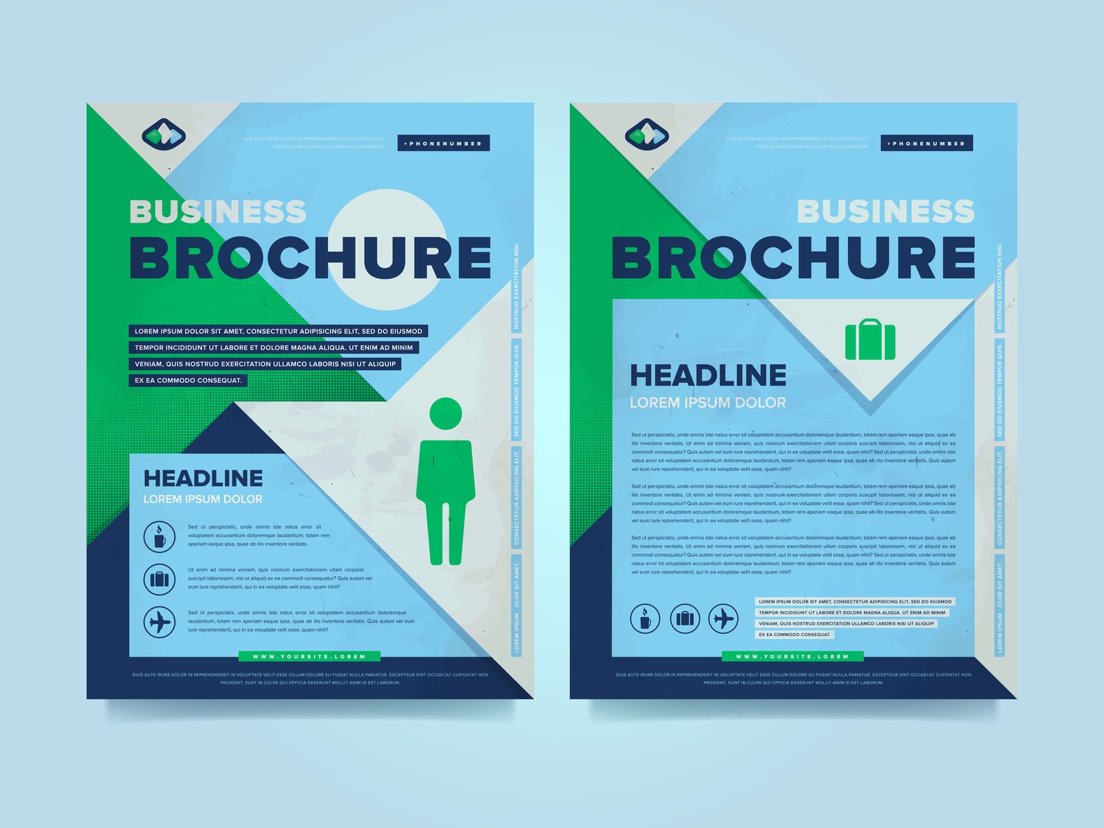 Corporate brochure flyer design layout template in A4 size, vector eps10. Creative poster with icons. Business logo.