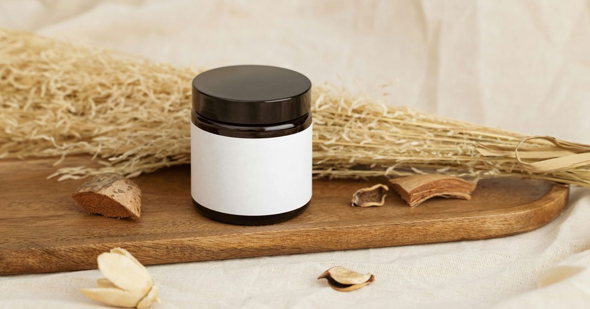 image of a skin care jar with a custom printed label.