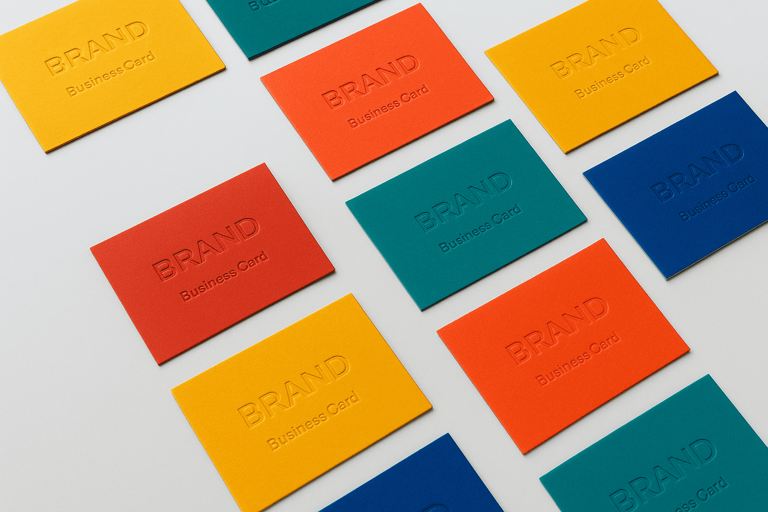 Close-up of a business card with soft-touch finish